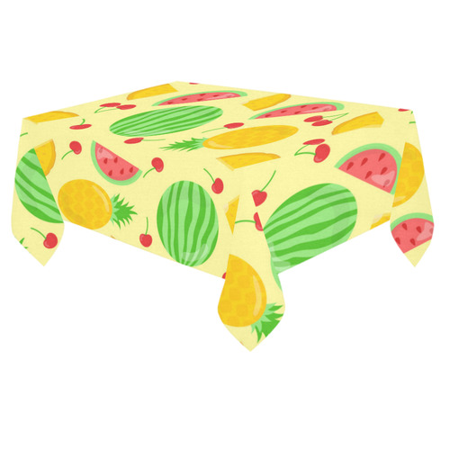 Fruit Watermelon Pineapple Cherries Cotton Linen Tablecloth 60"x 84"