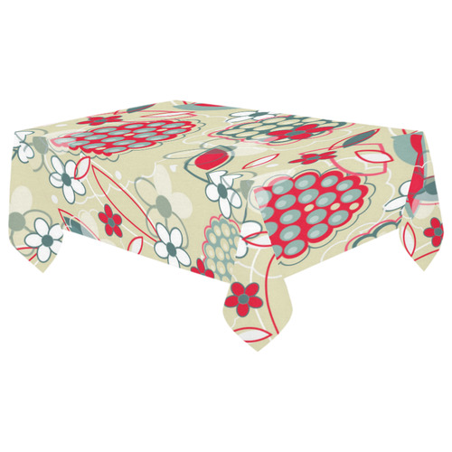 Berry Sweet Fruit Flower Floral Cotton Linen Tablecloth 60"x 104"