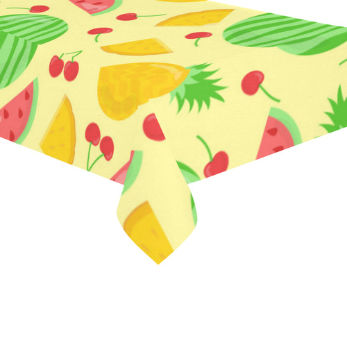 Fruit Watermelon Pineapple Cherries Cotton Linen Tablecloth 60"x120"