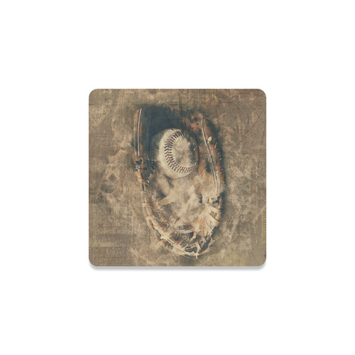 Abstract Vintage Baseball Square Coaster