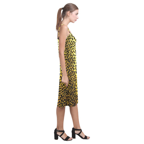 Leopard Wallpaper Print Alcestis Slip Dress (Model D05)