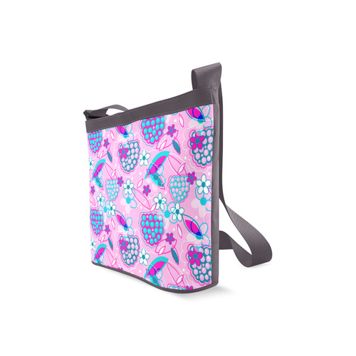 Berry Pink Fruit Flowers Floral Pattern Crossbody Bags (Model 1613)