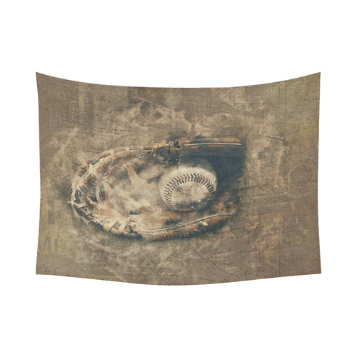 Abstract Vintage Baseball Cotton Linen Wall Tapestry 80"x 60"