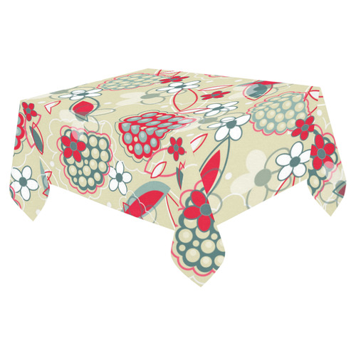 Berry Sweet Fruit Flower Floral Cotton Linen Tablecloth 52"x 70"