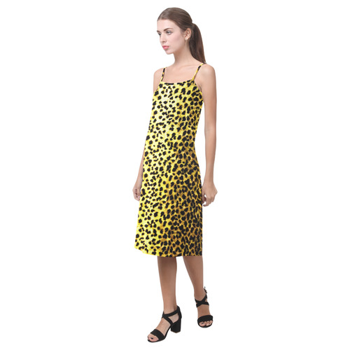 Leopard Wallpaper Print Alcestis Slip Dress (Model D05)