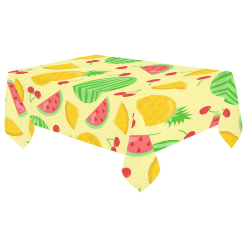 Fruit Watermelon Pineapple Cherries Cotton Linen Tablecloth 60"x 104"