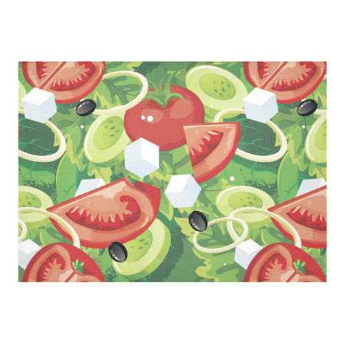 Fruits and Vegetables Food Pattern Cotton Linen Tablecloth 60"x 84"