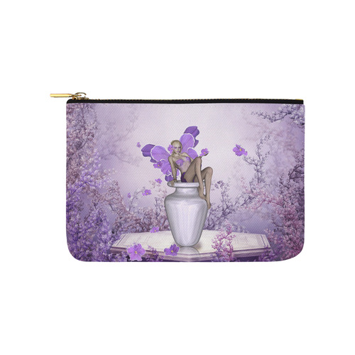 Beautiful fairy with flowers Carry-All Pouch 9.5''x6''