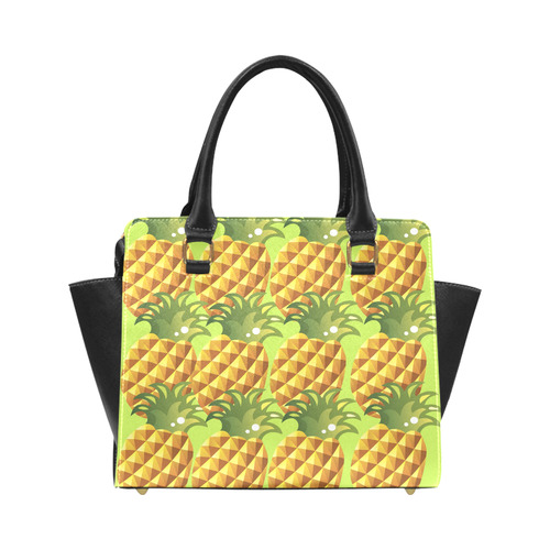 Pineapple Fruit Green Leaves Nature Classic Shoulder Handbag (Model 1653)