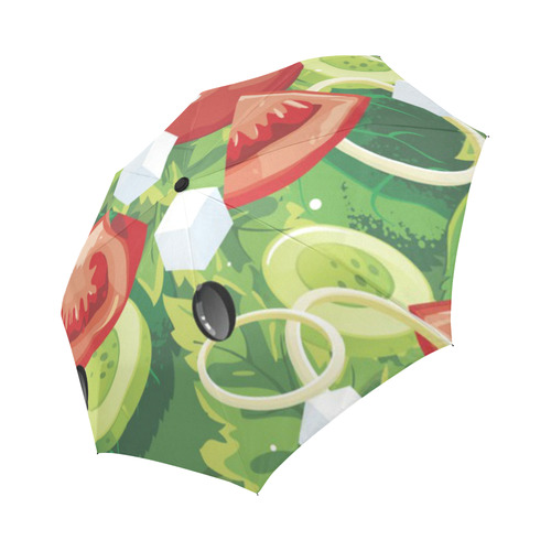 Fruits and Vegetables Food Pattern Auto-Foldable Umbrella (Model U04)