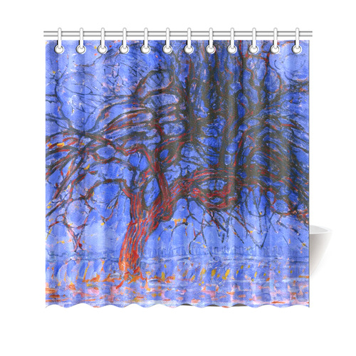 Piet Mondrian Evening Red Tree Shower Curtain 69"x70"