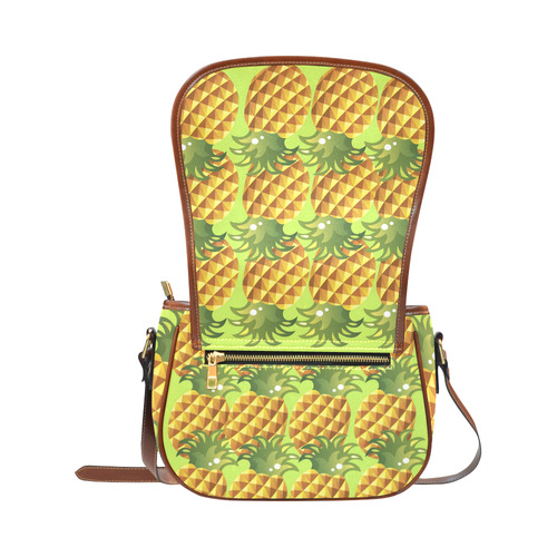 Pineapple Fruit Green Leaves Nature Saddle Bag/Small (Model 1649) Full Customization