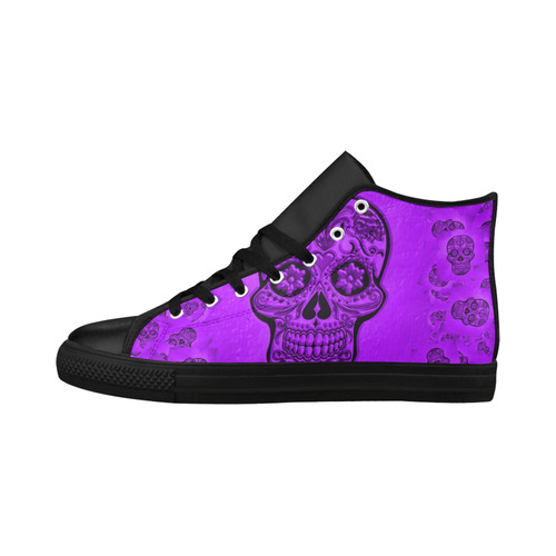 Skull20170263_by_JAMColors Aquila High Top Microfiber Leather Women's Shoes (Model 032)