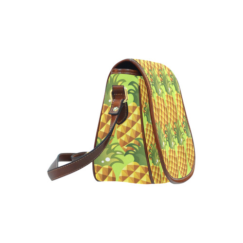 Pineapple Fruit Green Leaves Nature Saddle Bag/Small (Model 1649) Full Customization