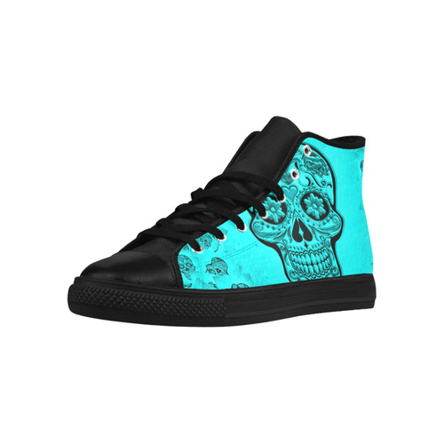 Skull20170258_by_JAMColors Aquila High Top Microfiber Leather Women's Shoes (Model 032)