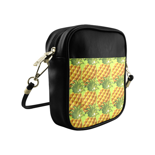 Pineapple Fruit Green Leaves Nature Sling Bag (Model 1627)