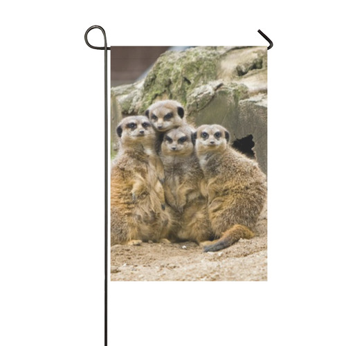 Family Pic,meerkats  by JamColors Garden Flag 12‘’x18‘’（Without Flagpole）