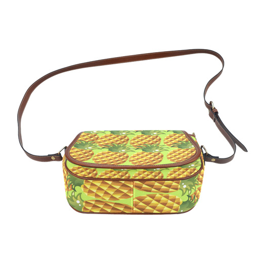 Pineapple Fruit Green Leaves Nature Saddle Bag/Small (Model 1649) Full Customization