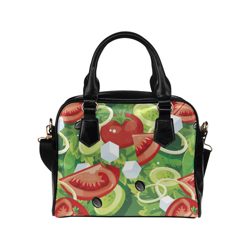 Fruits and Vegetables Food Pattern Shoulder Handbag (Model 1634)