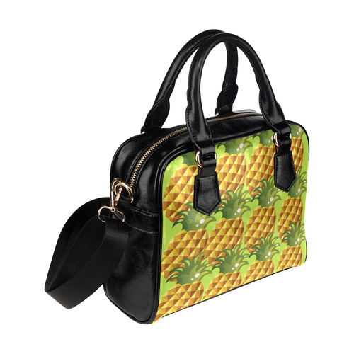 Pineapple Fruit Green Leaves Nature Shoulder Handbag (Model 1634)