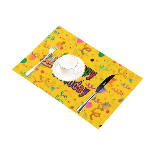 Happy birthday by Popart Lover Placemat 12’’ x 18’’ (Two Pieces)