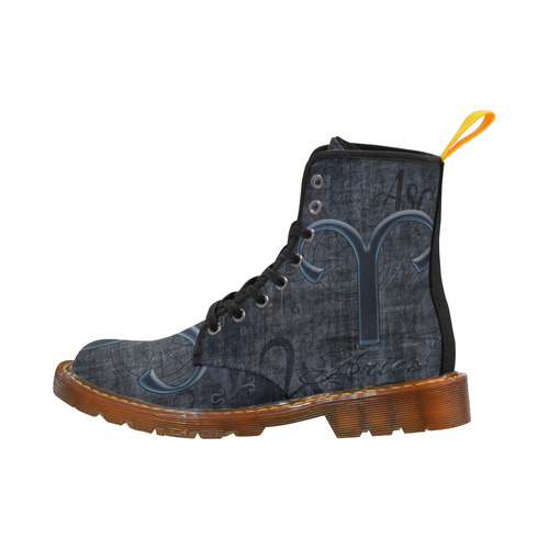 Astrology Zodiac Sign Aries in Grunge Style Martin Boots For Women Model 1203H