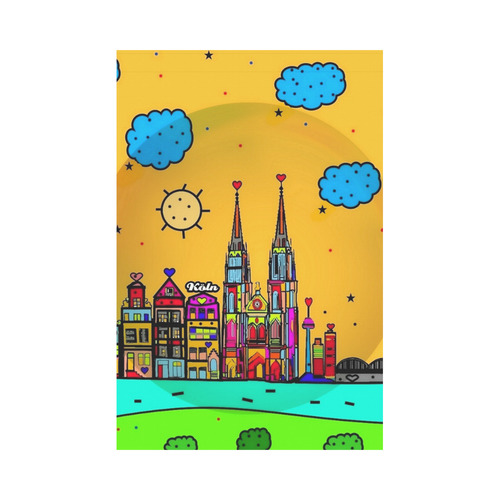 Cologne / Köln Popart by Nico Bielow Garden Flag 12‘’x18‘’（Without Flagpole）