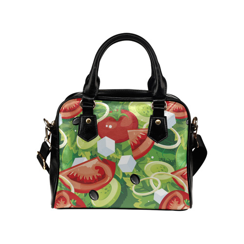Fruits and Vegetables Food Pattern Shoulder Handbag (Model 1634)