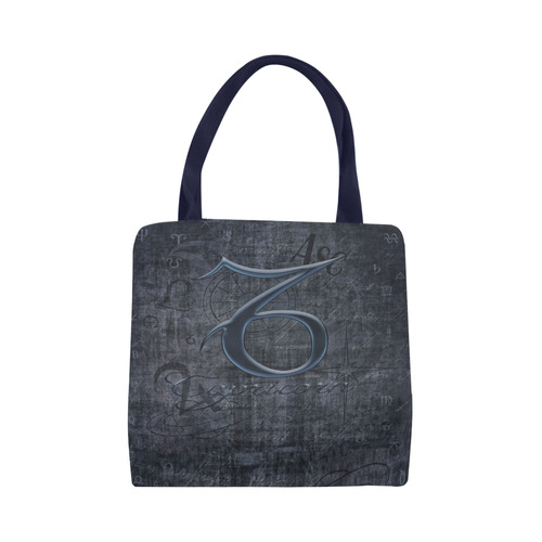 Astrology Zodiac Sign Capricorn in Grunge Style Canvas Tote Bag (Model 1657)