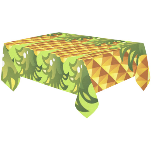 Pineapple Fruit Green Leaves Pattern Cotton Linen Tablecloth 60"x120"