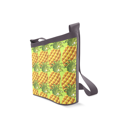 Pineapple Fruit Green Leaves Nature Crossbody Bags (Model 1613)