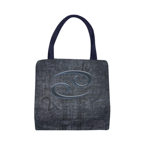 Astrology Zodiac Sign Cancer in Grunge Style Canvas Tote Bag (Model 1657)