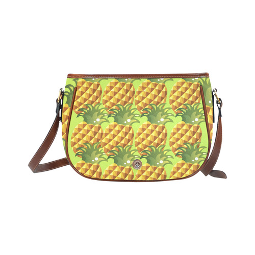 Pineapple Fruit Green Leaves Nature Saddle Bag/Large (Model 1649)