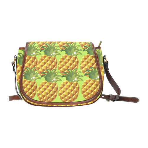 Pineapple Fruit Green Leaves Nature Saddle Bag/Small (Model 1649) Full Customization