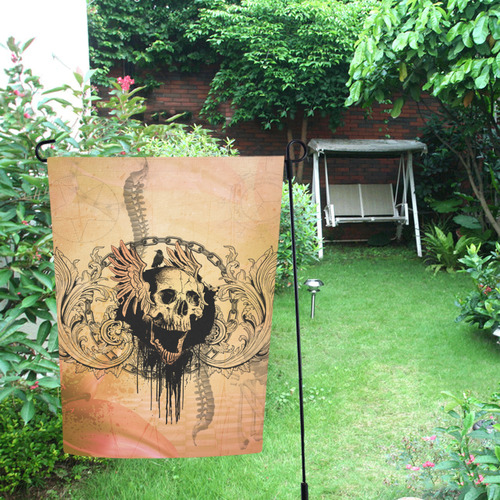 Amazing skull with wings Garden Flag 12‘’x18‘’（Without Flagpole）