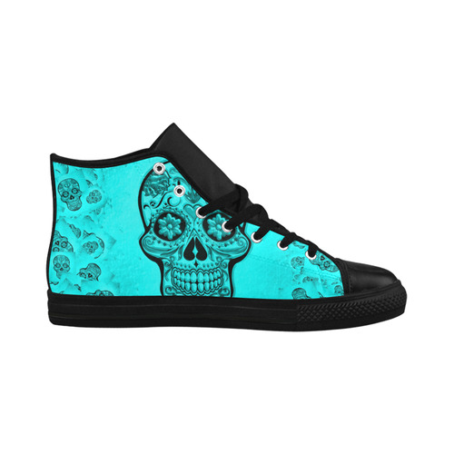 Skull20170258_by_JAMColors Aquila High Top Microfiber Leather Women's Shoes (Model 032)