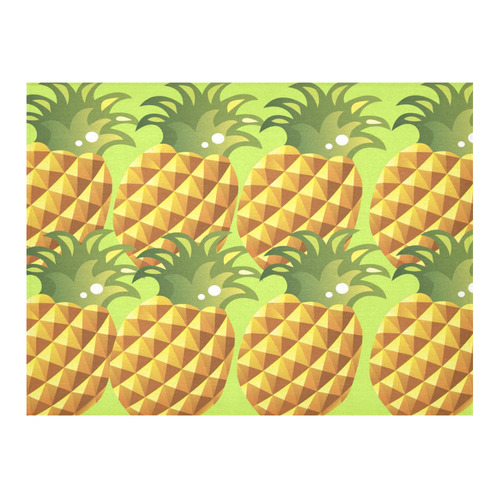 Pineapple Fruit Green Leaves Pattern Cotton Linen Tablecloth 52"x 70"