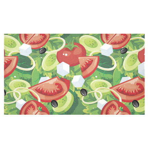 Fruits and Vegetables Food Pattern Cotton Linen Tablecloth 60"x 104"