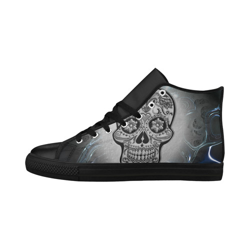 Skull20170247_by_JAMColors Aquila High Top Microfiber Leather Women's Shoes (Model 032)