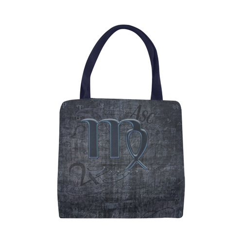 Astrology Zodiac Sign Virgo in Grunge Style Canvas Tote Bag (Model 1657)