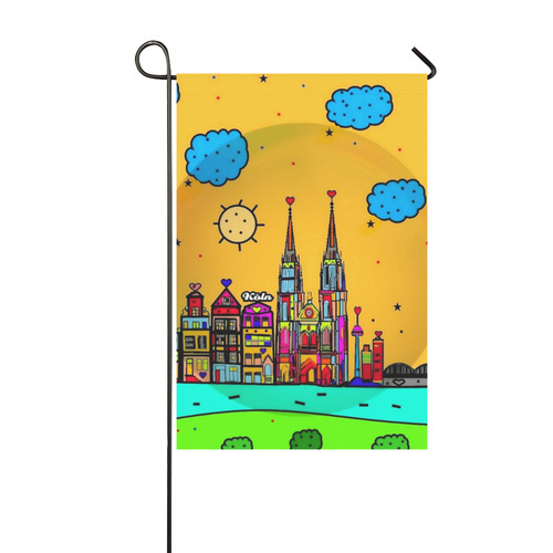 Cologne / Köln Popart by Nico Bielow Garden Flag 12‘’x18‘’（Without Flagpole）