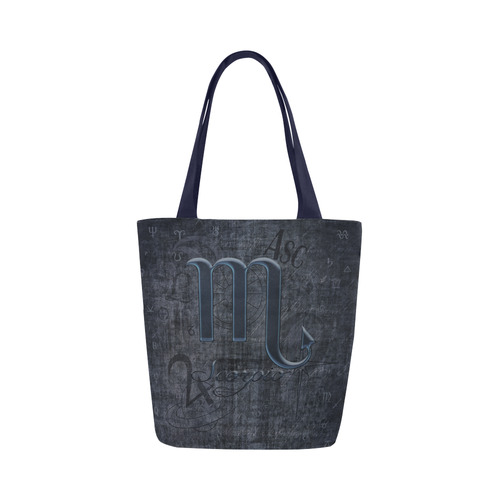 Astrology Zodiac Sign Scorpio in Grunge Style Canvas Tote Bag (Model 1657)