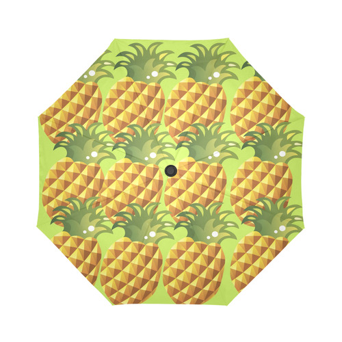 Pineapple Fruit Green Leaves Nature Auto-Foldable Umbrella (Model U04)