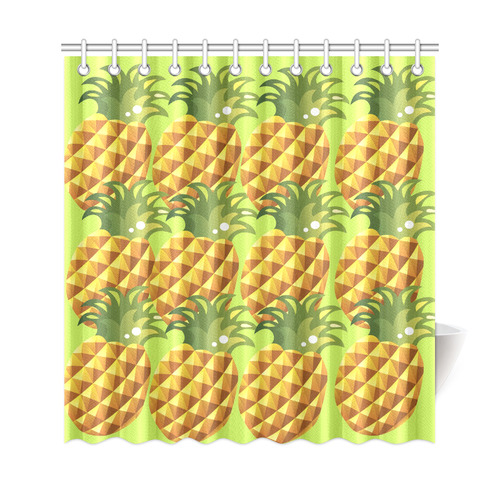 Pineapple Fruit Green Leaves Nature Shower Curtain 69"x72"