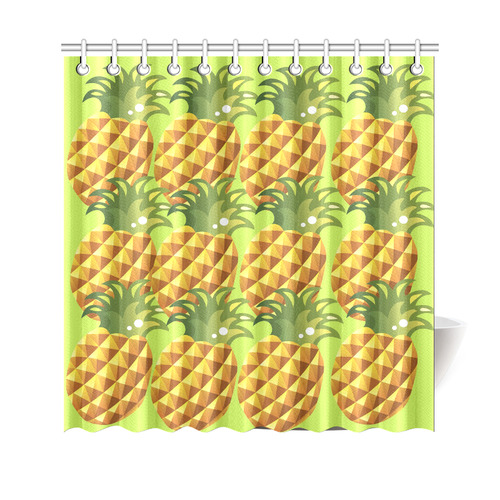Pineapple Fruit Green Leaves Nature Shower Curtain 69"x70"