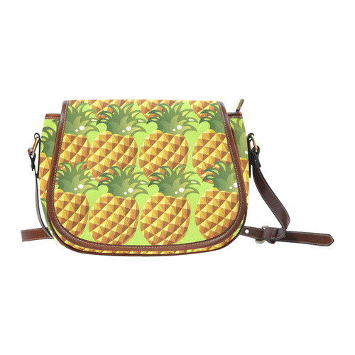 Pineapple Fruit Green Leaves Nature Saddle Bag/Large (Model 1649)