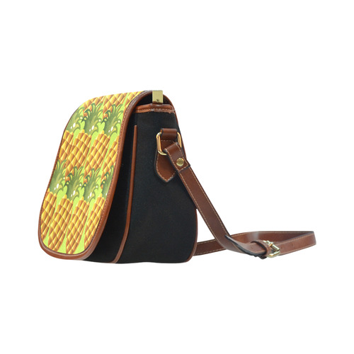 Pineapple Fruit Green Leaves Nature Saddle Bag/Small (Model 1649)(Flap Customization)