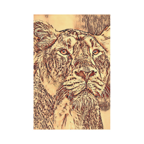 Animal ArtStudio Amazing Lion by JamColors 2 Garden Flag 12‘’x18‘’（Without Flagpole）
