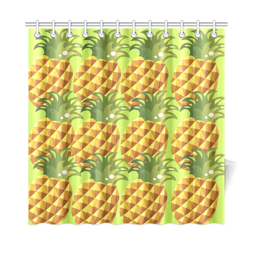 Pineapple Fruit Green Leaves Nature Shower Curtain 72"x72"
