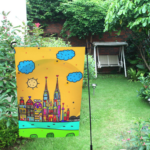 Cologne / Köln Popart by Nico Bielow Garden Flag 12‘’x18‘’（Without Flagpole）
